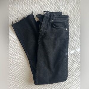 Black Zara Flare Crop Jeans